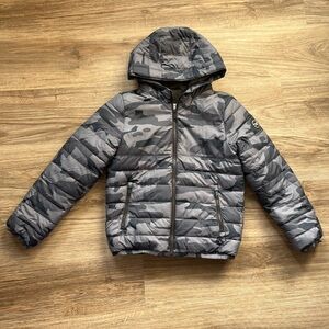 Abercrombie Kids Gray Camo Puffer Jacket